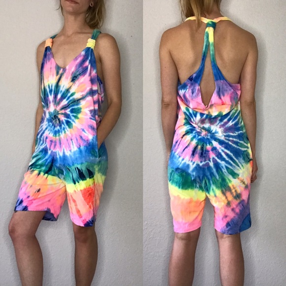 tie dye rompers and jumpsuits